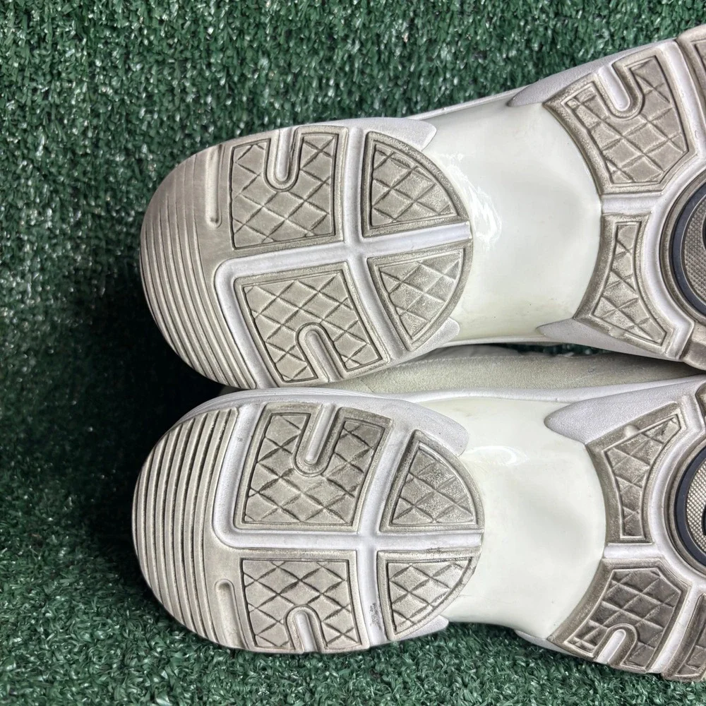 Chanel CC Logo Low Top Suede Nylon Chunky Dad Lifestyle Sneakers White Women 9.5
